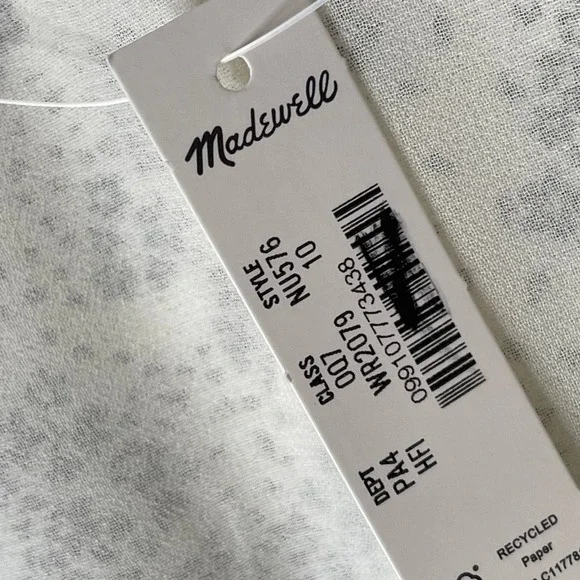 NWT‎ Madewell Puff-Sleeve V-Neck Midi Maxi Dress Harper Floral Ivory Sz 10